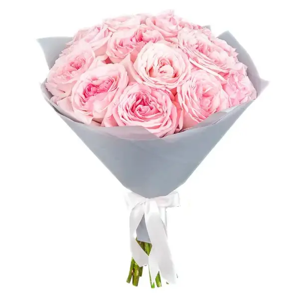 Букет из розовых пионовидных роз