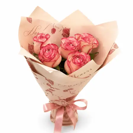 Букет из 5 розовых роз